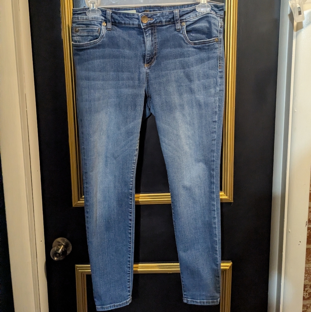 Kut from the Kloth Toothpick Skinny Jeans Womens 12P Blue Medium Wash Petite